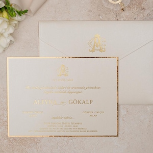 Cartes d'invitation Modèle de mariage personnalisable Carte d'invitation élégante Faire-part de mariage de luxe