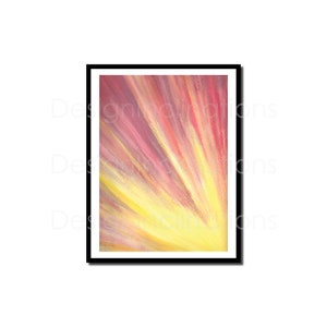 Abstract Floral Art Digital Print in Violet and Gold