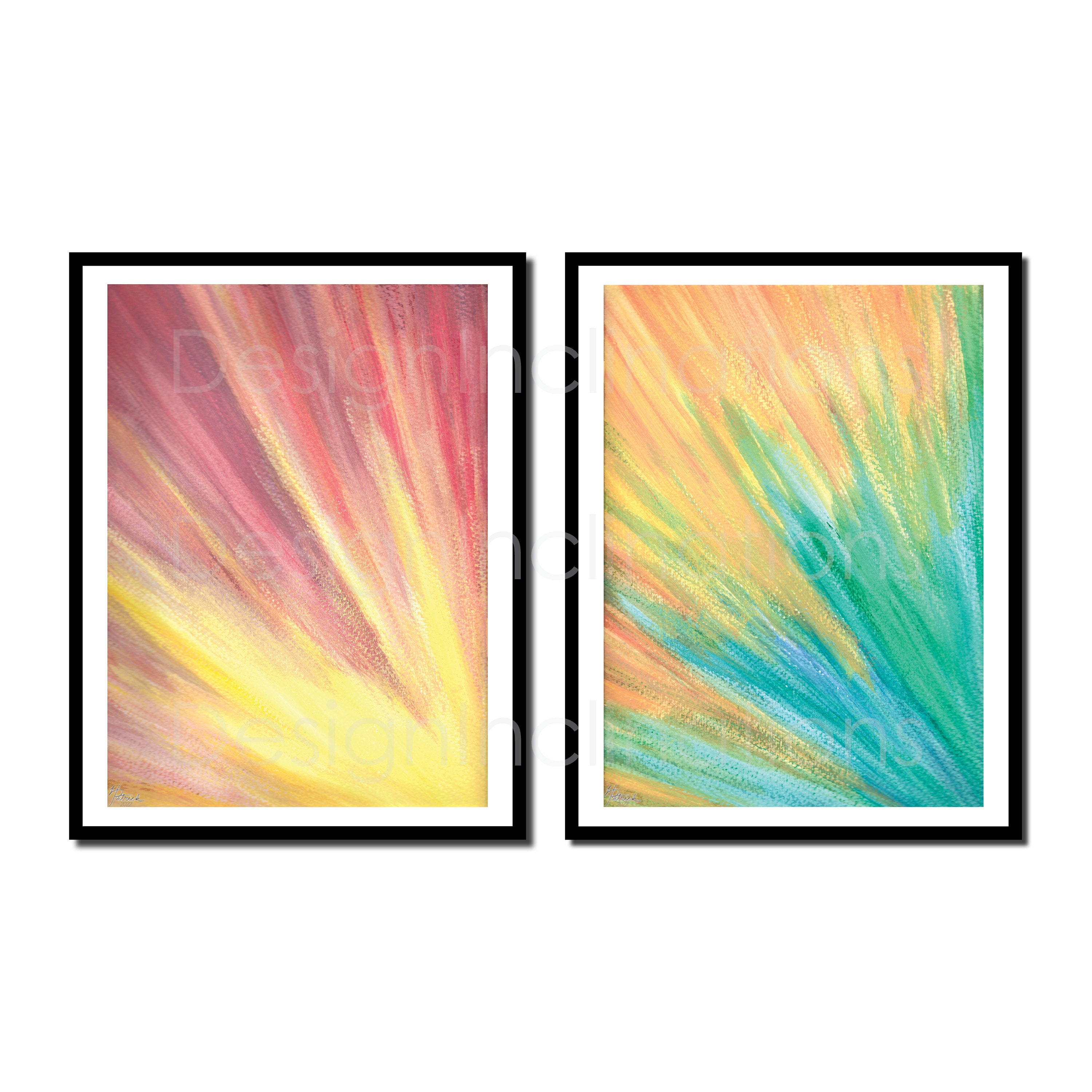 Set of Abstract Floral Digital Download Art Prints in Blue - Etsy