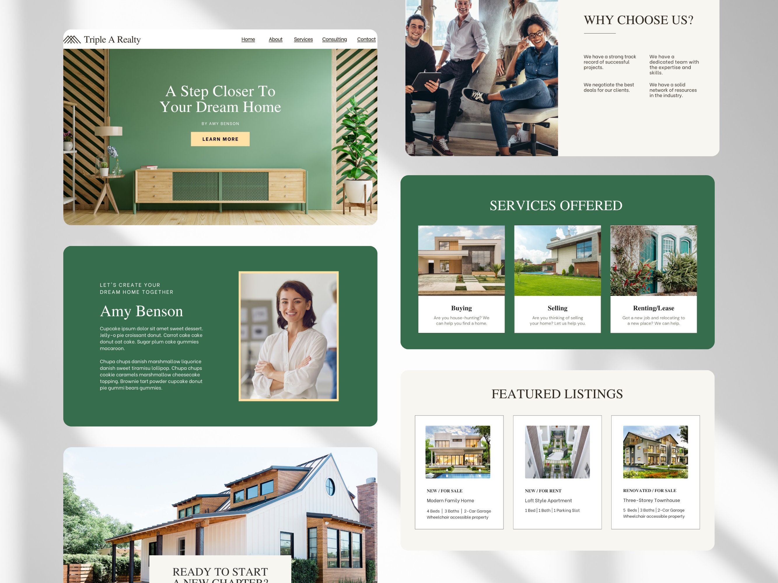 Real Estate Canva Website Template Landing Page Luxury Realtor ...