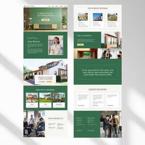 Real Estate Canva Website Template Landing Page Luxury Realtor ...