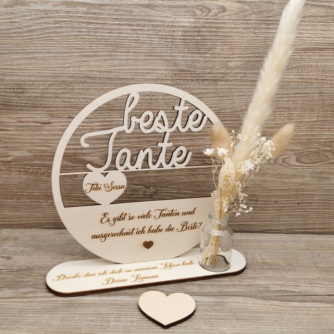 Geschenk Tante, personalisiert, Schild für Tante, beste Tante, Holzloop
