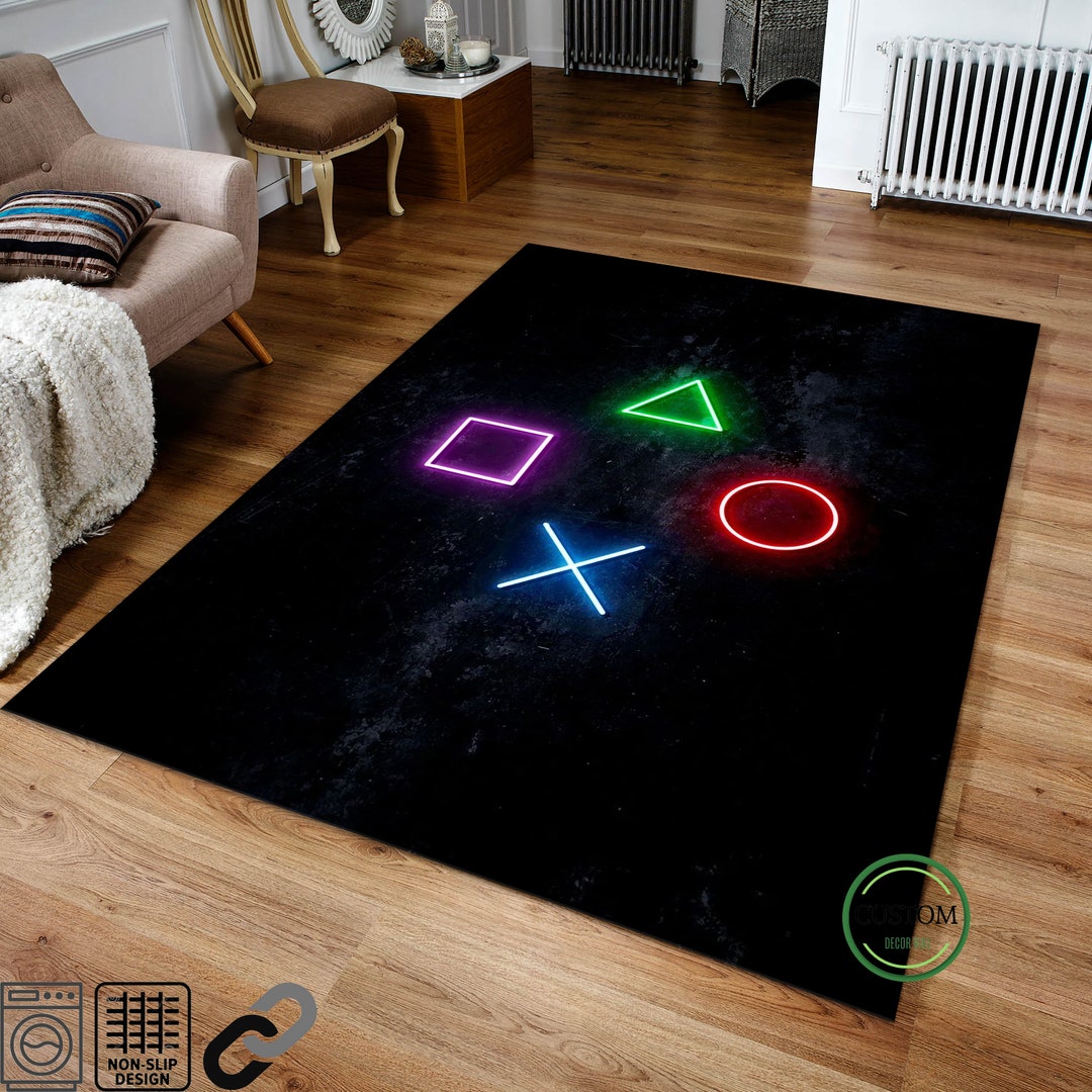 Joystick Pattern Rug Game Console Rug Awesome Rug Game Room Etsy
