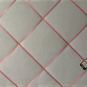 White Cotton Lightly Padded Fabric Notice / Memo Board - Bespoke Handcrafted