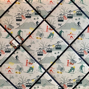 Maßgeschneiderte, leicht gepolsterte Stoff-Benachrichtigung / Memo board aus weißem Skiliften Skilifte Ski-Schnee-Boarding-Winterurlaub-Stoff