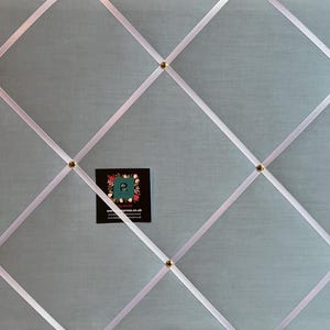 Bespoke Handcrafted Lightly Padded Fabric Notice / Memo Board made using Pale Blue Cotton Fabric