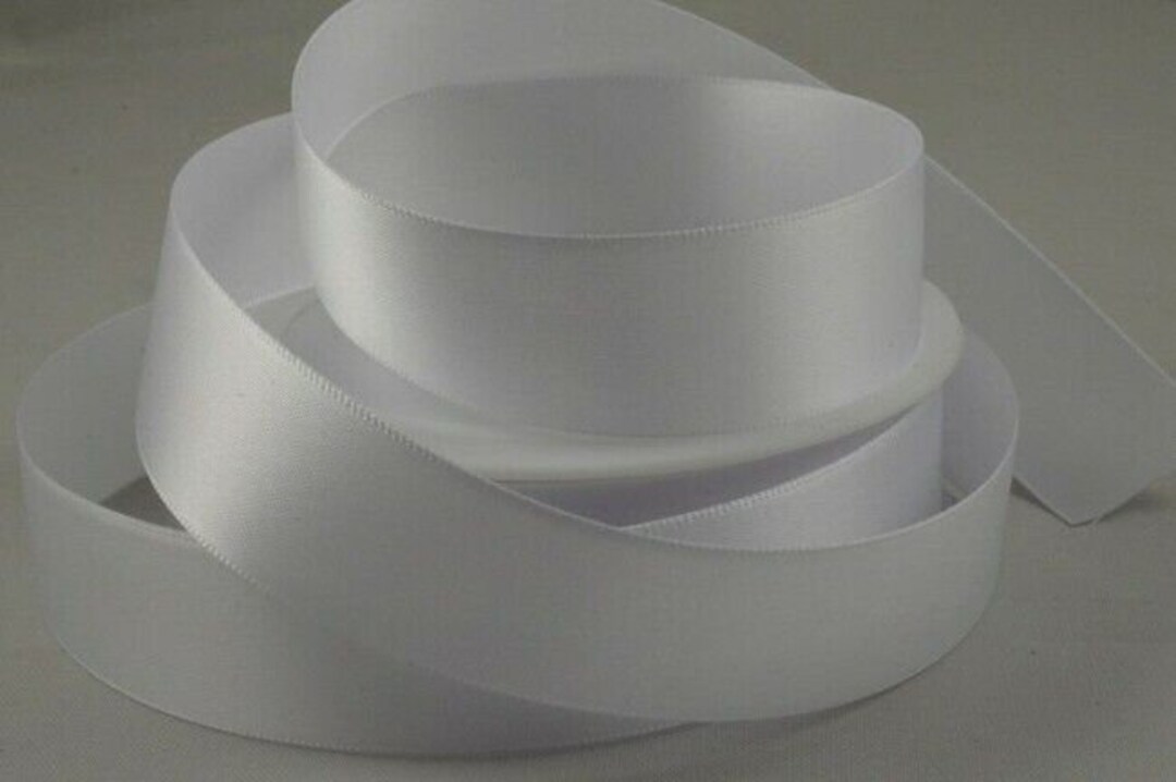 Double Sided Satin Ribbon 10mm 25m Reel in White 01 FREE UK DELIVERY - Etsy