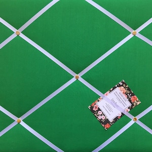Bespoke Handcrafted Lightly Padded Fabric Notice Memo Bulletin Pin Cork Board made using Green Fabric