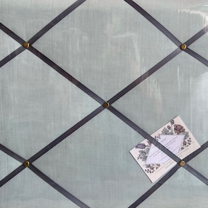 Bespoke Handcrafted Lightly Padded Fabric Notice / Memo Board made using Mint Green Cotton Fabric