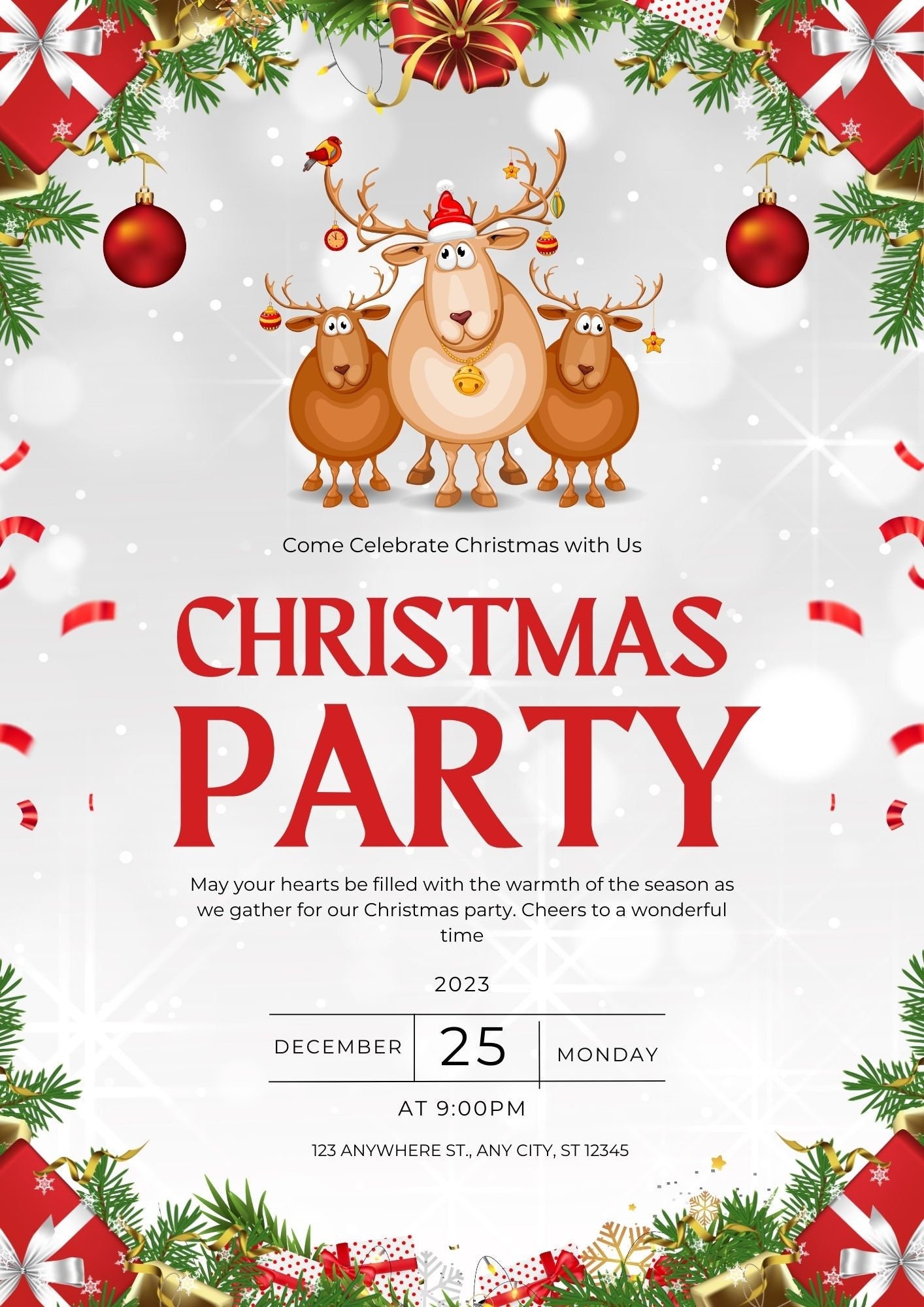 Personalised With Your Details Customised Christmas Party - Etsy UK