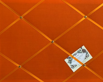 Bespoke Handcrafted Lightly Padded Fabric Notice / Memo Board made using Orange Fabric