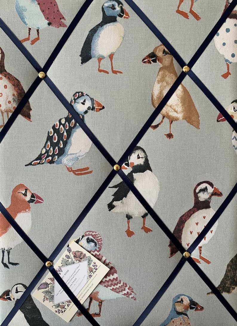 Bespoke Handcrafted Lightly Padded Fabric Notice / Memo Board Made ...