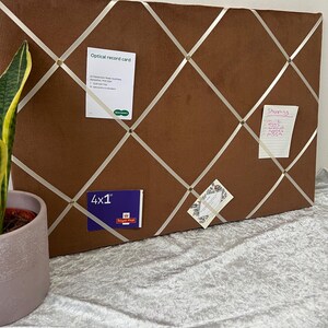 Mocha Mousse Corduroy Fabric Notice Board – Lightly Padded Handmade Memo Board for Photos, Notes & Home Office Wall Organiser Gift
