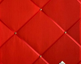 Bespoke Handcrafted Lightly Padded Fabric Notice / Memo Board made using Red Fabric
