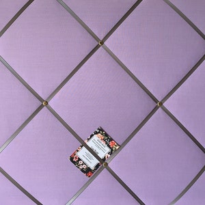 Bespoke Handcrafted Lightly Padded Fabric Notice / Memo Board made using Lilac Fabric