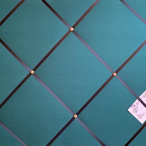 Bespoke Handcrafted Lightly Padded Fabric Notice / Memo Board made using Dark Bottle Green Fabric