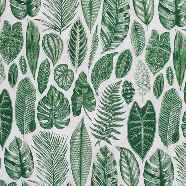 Maßgefertigte handgefertigte, leicht gepolsterte Stoff-Notiz- / Memoboard aus Green & White Botanical Leaves Plants Fabric