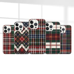 Tartan Phone Case Fabric Cover for iPhone 16E, 15, 14, 13, 12 Samsung S25, S24Fe, S23Ultra, A56, A15 Pixel 9A, 9Pro XL, 8A, 8Pro, 7A, 6A