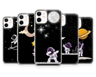 Space Phone Case Astronout Cover for iPhone 15 14 13 12 Pro 11 XR 8 7, Samsung S23 S22 A73 A53 A13 A14 S21 Fe S20, Pixel 8 7 6A