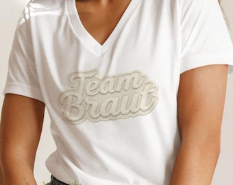T-shirt Team Braut / Stampa Bridal Shower Optik / Camicia da damigella d'onore / Braut Geschenk / Camicia Hochzeit / Camicia da addio al nubilato