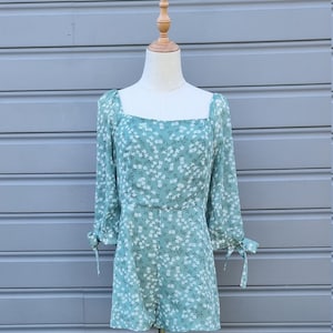 Green Ditsy Floral Summer Jumpsuit