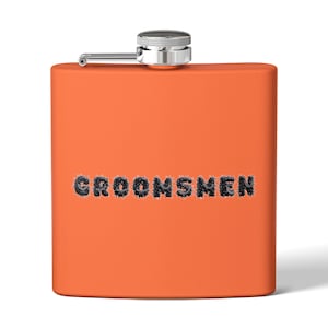 Black Leather Stud Groomsmen Flask - Perfect for Bachelors, Wedding Gifts, Groom Parties, Personalized Gift, Wedding Favors