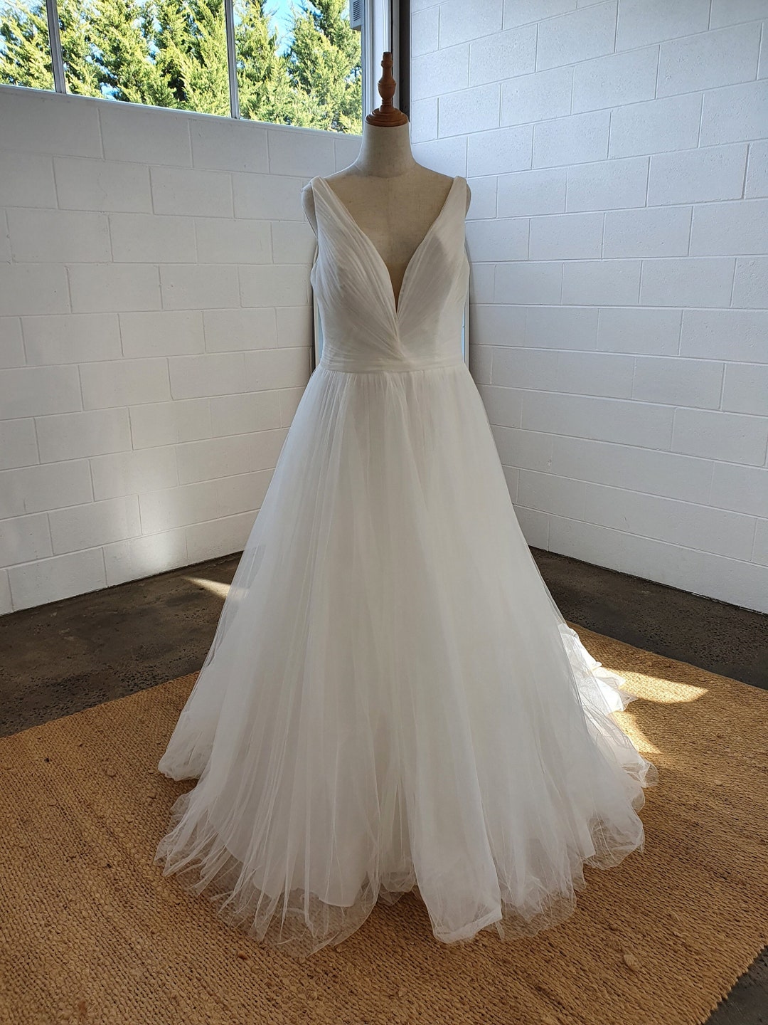 Wedding Dress Boho Tulle Wedding Designer Bridal Gown Long White Dress