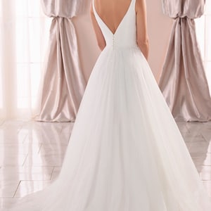 Wedding Dress Boho tulle wedding Designer Bridal Gown, long white dress, plus size Ivory and porcelain colour
