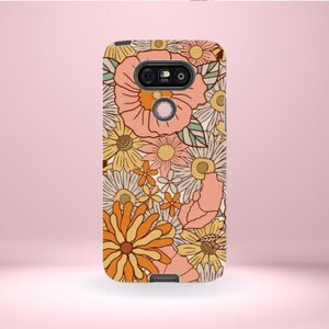 LG Retro Flowers Phone Cover Tough Case, G7, G6, G5, and V30