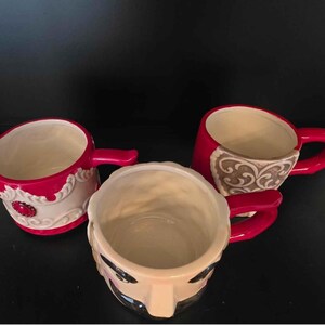 Christmas Nutcracker Ceramic Mug Set | 3 Stackable Holiday Coffee Cup Tower| Christmas Ceramic Mugs Tower Gift Decor