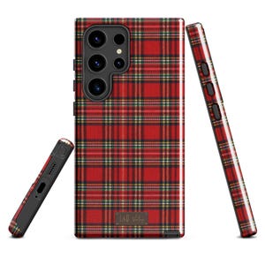 Samsung Tough Case Red Tartan, Plaid Phone Case