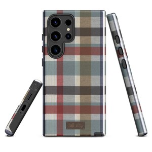 Samsung Tough Case Vintage Grey Tartan Samsung Phone Cover