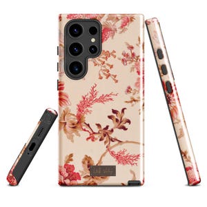 Custodia per telefono Samsung Tough Case Vintage rosa salmone motivo floreale