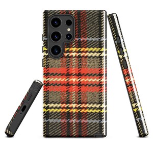 Samsung Tough Case Brown Country Plaid, Check Tartan Pattern Phone Case