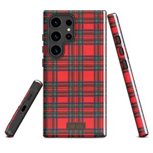 Samsung Tough Case Red Tartan, Plaid Phone Case