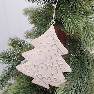 Cream Metal Christmas Tree decoration