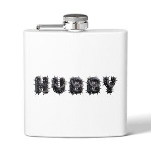 Black Leather Stud Hubby Flask - Perfect for Bachelors, Wedding Gifts, Groom Parties, Personalized Gift, Wedding Favors