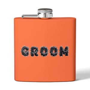 Black Leather Stud Groom Flask - Perfect for Bachelors, Wedding Gifts, Groom Parties, Personalized Gift, Wedding Favors
