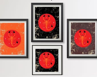 Scorpio Zodiac Wall Art | Celestial Astrology Print (Digital Download)