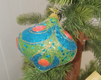 INDIAN SUMMER BAUBLE - Set of 5 Vintage Ogee Shaped Christmas Tree Bauble
