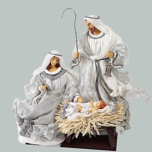 Holy Family Nativity Creche Set Decoration | Holy Family Figurines Nativity Creche Scene | Christmas Holy Family Nativity 3 Piece Set