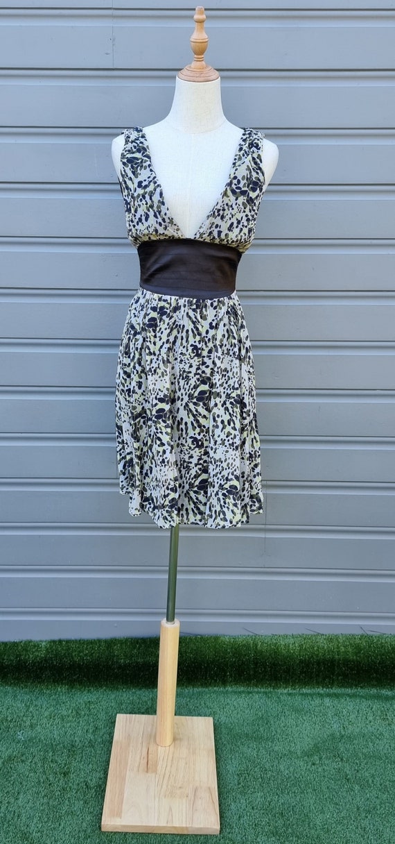 KUKU Plunge Neckline Print Dress - Etsy
