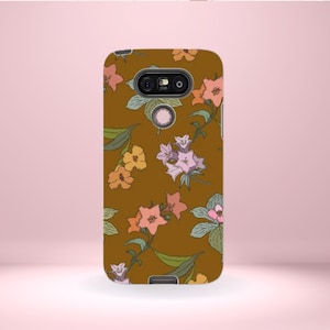 LG Vintage Floral Print Phone Cover Tough Case, G7, G6, G5, and V30