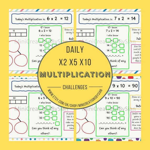 Daily Multiplication Activities Etsy UK