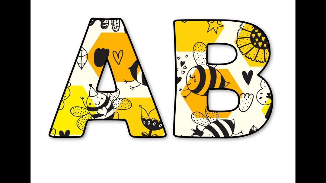 Instant Display Bee Lettering BEE Classroom Display Lettering - Etsy