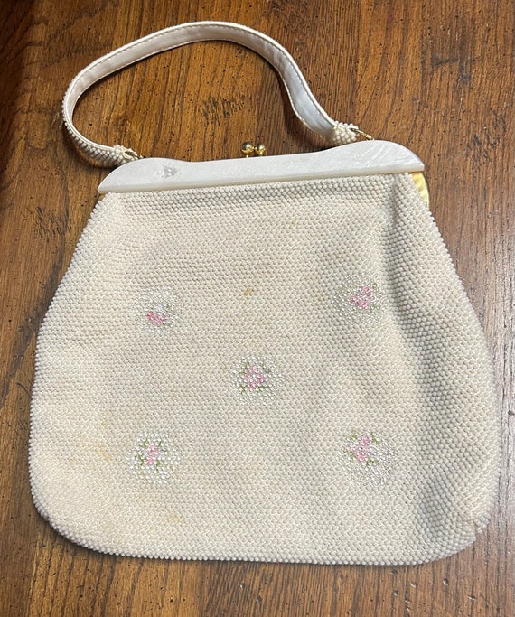 Beaded Handbag ~ Floral Pattern ~ Vintage - image 1