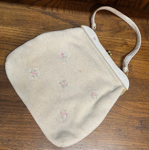 Beaded Handbag ~ Floral Pattern ~ Vintage - image 4