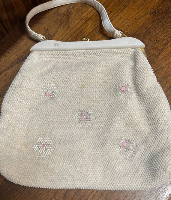 Beaded Handbag ~ Floral Pattern ~ Vintage - image 2