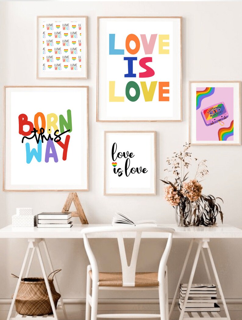 LGBTQ Pride Printables Pride Month Rainbow Pride love is Love