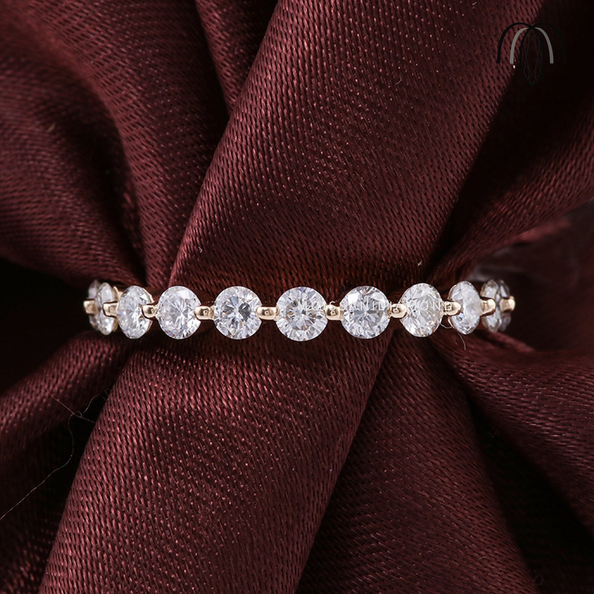 Moissanite Half Eternity Band